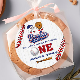 Adesivo Biscoito do Ano de primeiro aniversario Baseball S