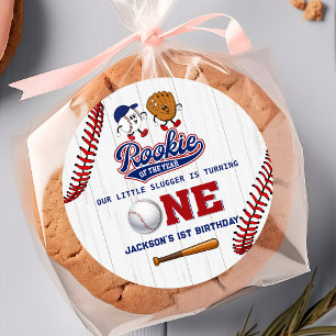 Adesivo Biscoito do Ano de primeiro aniversario Baseball S