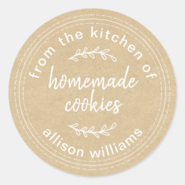 Adesivo Biscoitos Caseiros Rústicos Da Cozinha de Kraft 