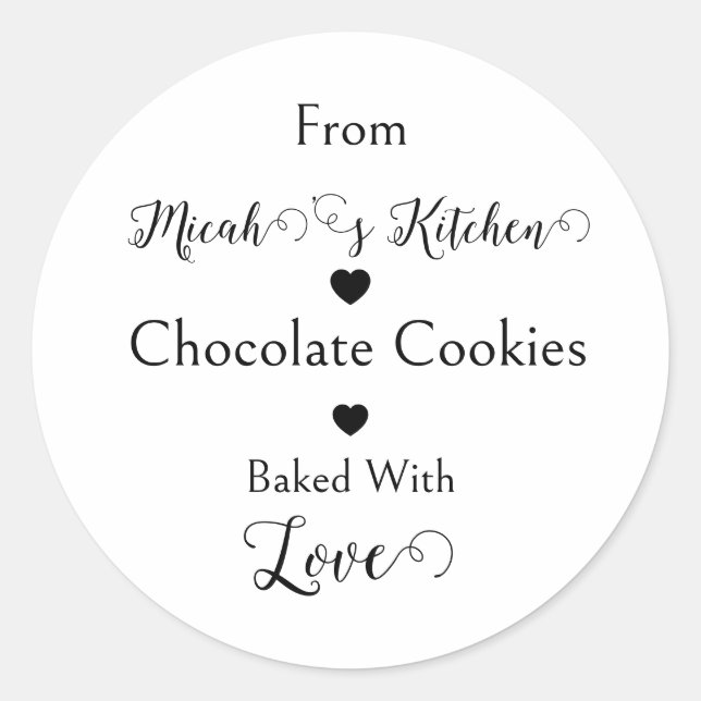 Adesivo Biscoitos de Chocolate Assados com Amor Moderno Si (Frente)