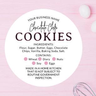 Adesivo Biscoitos de chocolate branco cor-de-rosa com dire