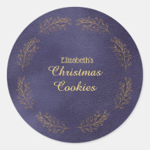 Biscoitos de Natal Azuis com Folhas de Ouro Elegan