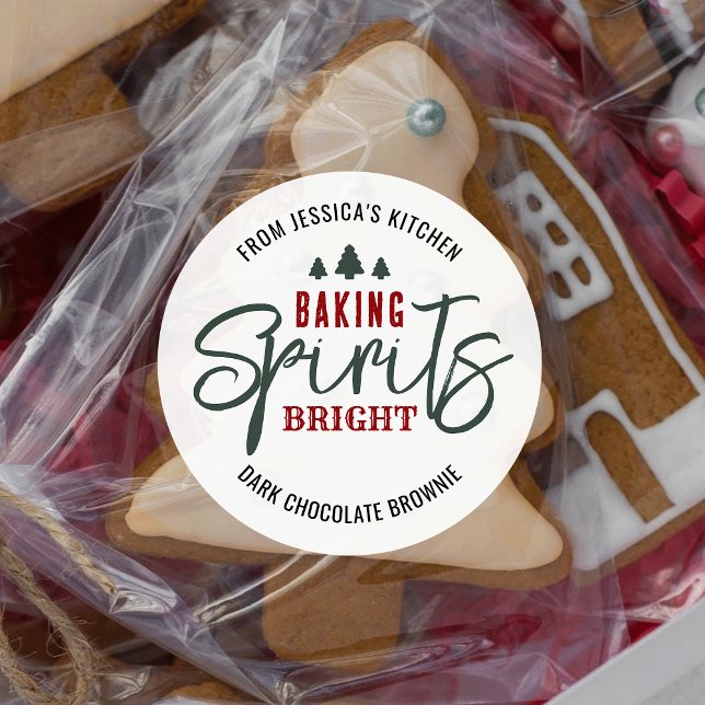 Adesivo Biscoitos de Natal Brilhantes de Natal de Férias (Baking spirits bright labels that are sure to impress with modern holiday design and fun colors)