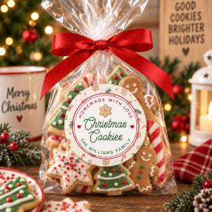 Adesivo Biscoitos De Natal Caseiros Com Amor Nome