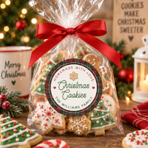 Adesivo Biscoitos De Natal Caseiros Com Amor Nome Da Famíl
