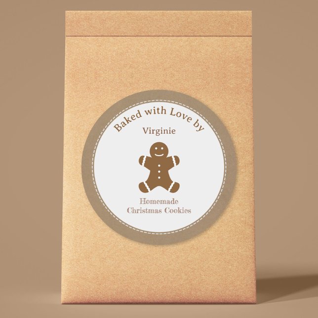 Adesivo Biscoitos de Natal caseiros Gingerbird (Homemade Christmas Cookies Gingerbread Man Sticker)