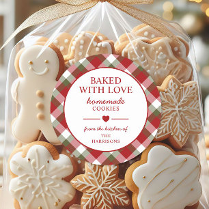 Adesivo Biscoitos de Natal com Plaid Assados com Amor