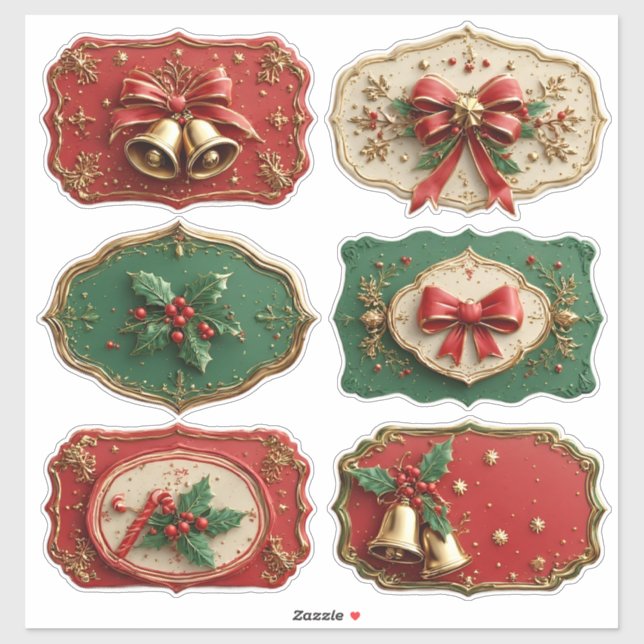 Adesivo Biscoitos de Natal lindamente desenhados (Folha)
