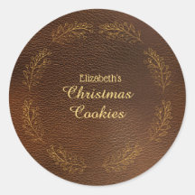 Biscoitos De Natal Marrons Folhas De Ouro Elegante