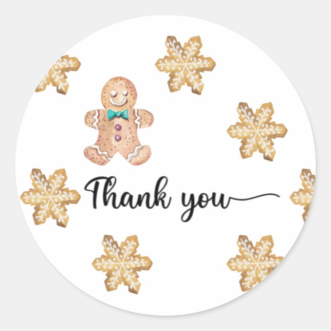 Adesivo Biscoitos de Natal obrigado (Frente)