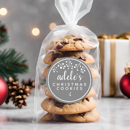 Adesivo Biscoitos de Natal Personalizados Cinza