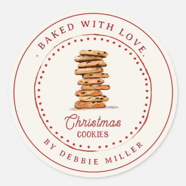 Adesivo Biscoitos de Natal Personalizados Vintage (Frente)