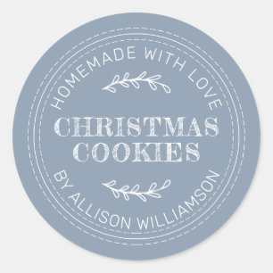 Adesivo Biscoitos de Natal Rustic Homemade Dusty Blue
