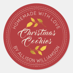 Adesivo Biscoitos de Natal Rustic Homemade Vermelho Festiv