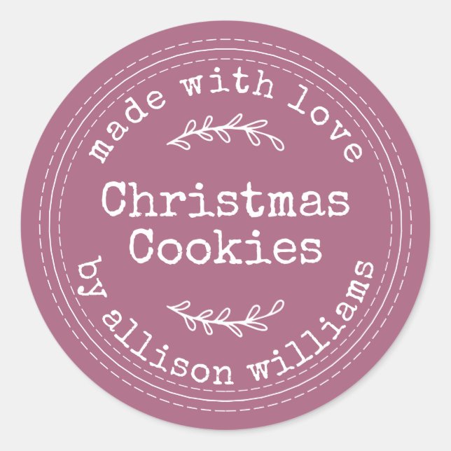 Adesivo Biscoitos de Natal Rústicos Caseiros Roxo (Frente)