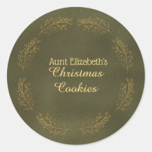 Biscoitos de Natal Verdes com Folhas de Ouro Elega