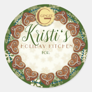 Adesivo Biscoitos de pão de gengibre de folga de férias pe