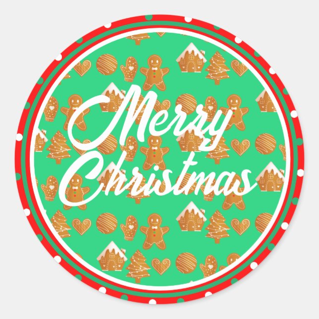 Adesivo Biscoitos de Pão-de-Pão de Natal (Frente)