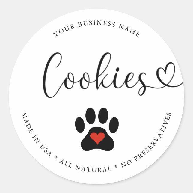 Adesivo Biscoitos Naturais Gourmet para Cães (Frente)