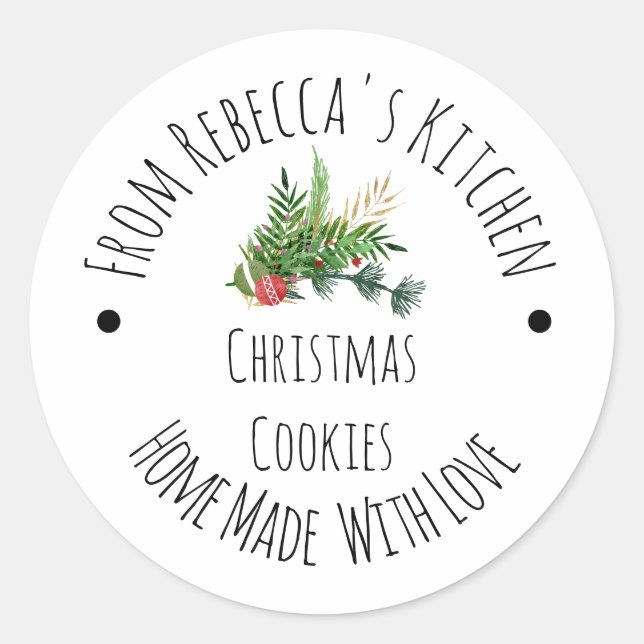 Adesivo Biscoitos Rústicos de Natal Feitos com Amor (Frente)
