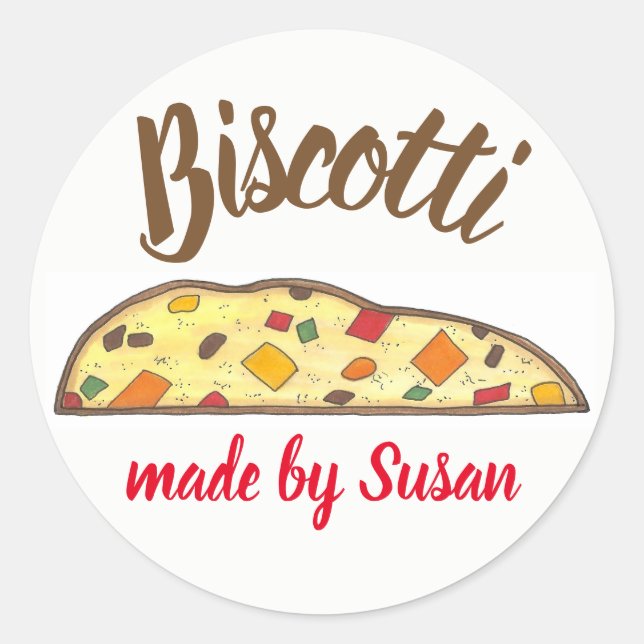 Adesivo Biscotti Italiano Homemado Personalizado Por (Frente)