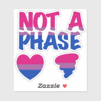 Adesivo Bisexual Not Phase Heart Custom-Cut Vinyl Sticker