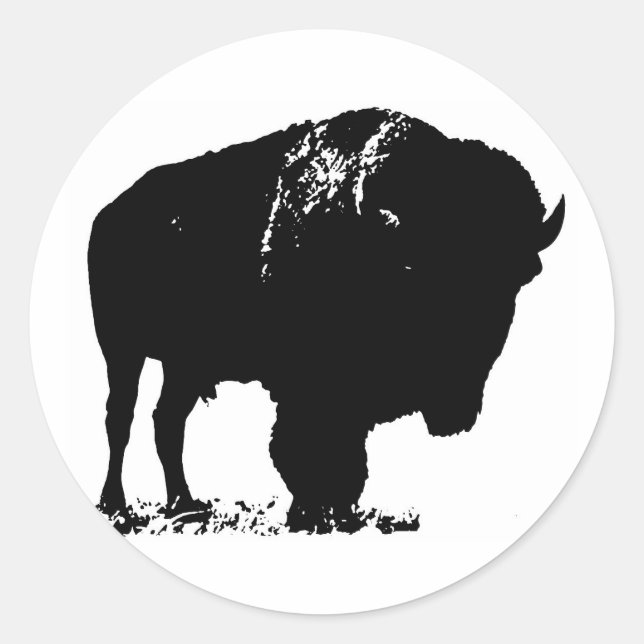 Adesivo Bison Buffalo, Pop de Arte Negra (Frente)