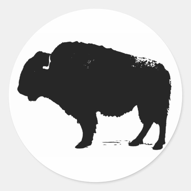 Adesivo Bison de Búfalo de Pop Preto e Branco (Frente)
