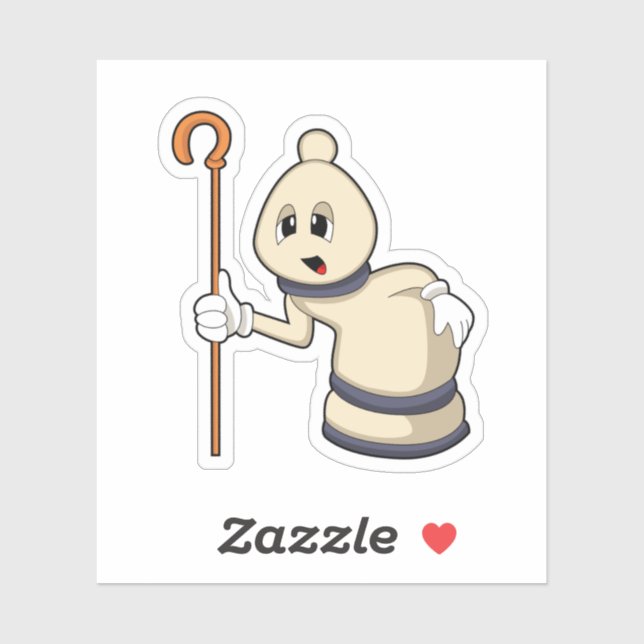 Adesivo Bispo de xadrez em xadrez (Folha)