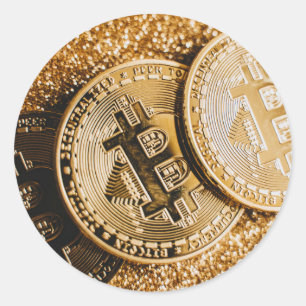 Adesivo Bitcoin Dourado  