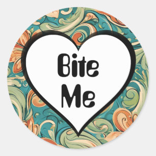 Adesivo Bite-me Engraçado Coração Retrorna Insuave Design