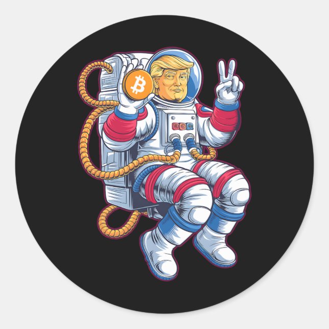 Adesivo Bitmoeda À Lua Astronauta Crypto Fomo Trum (Frente)