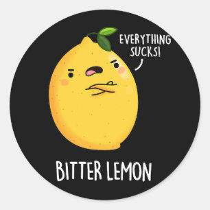 Adesivo Bitter Lemon Engraçado Fruta Pun Escuro BG