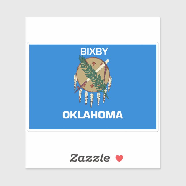 Adesivo Bixby Oklahoma Flag (Folha)