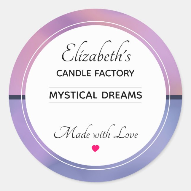 Adesivo Biz de Abstrato de giro roxo e rosa moderno (Frente)