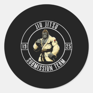 Adesivo BJJ MMA Gorila - Engraçado Jiu Jitsu Brasileiro