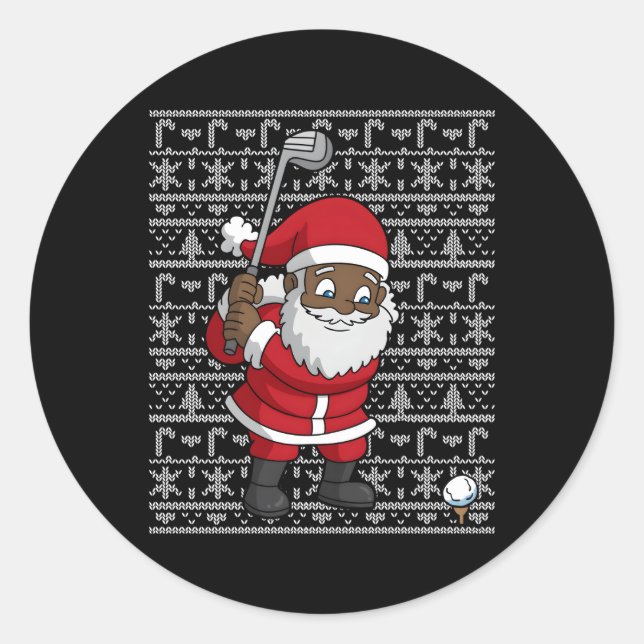 Adesivo Black African Santa Claus Golf Ugly (Frente)