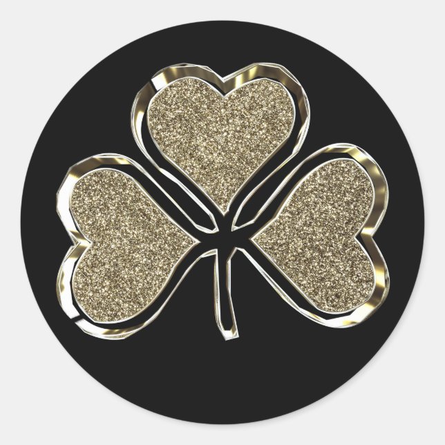 Adesivo Black and Dourado Shamrock Clover Irish Chic (Frente)