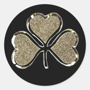 Adesivo Black and Dourado Shamrock Clover Irish Chic