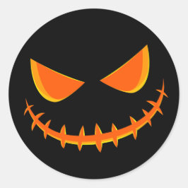 Adesivo Black and Orange Happy Jack O Lanterna Face