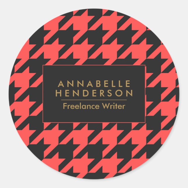 Adesivo Black and Red Houndstooth (Frente)