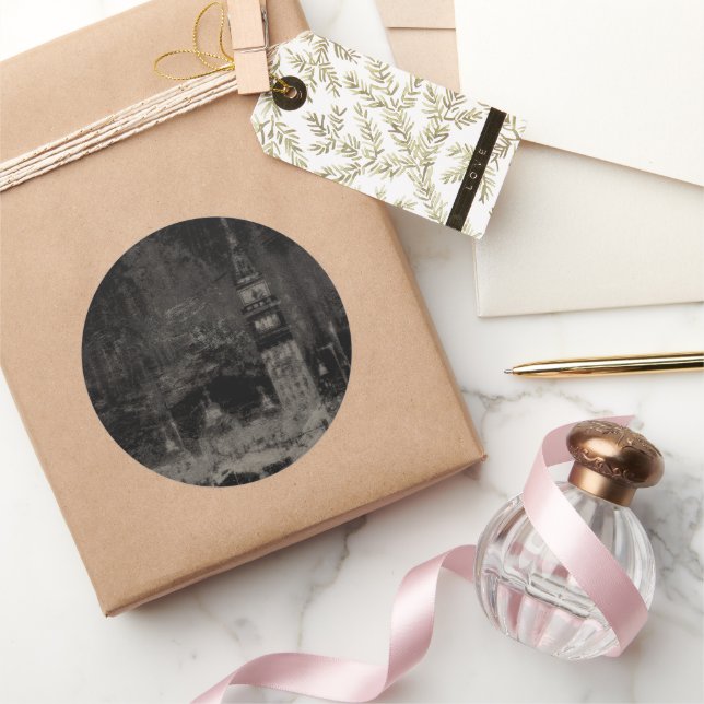 Adesivo Black and Taupe Distress Skyline Veneice Itália (Presentear)