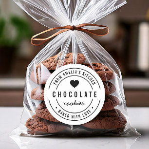 Adesivo Black and White Bold Heart Baked with Love