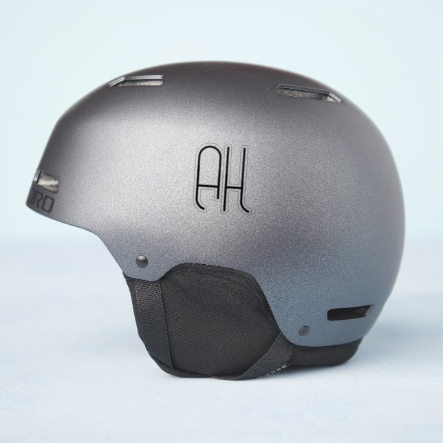 Adesivo Black and white custom initials simple (Lado do capacete)