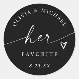 Adesivo Black and White Her Favorite Wedding Treat Bag