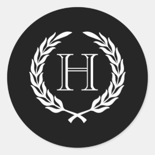 Adesivo Black and White Laurel Wreath