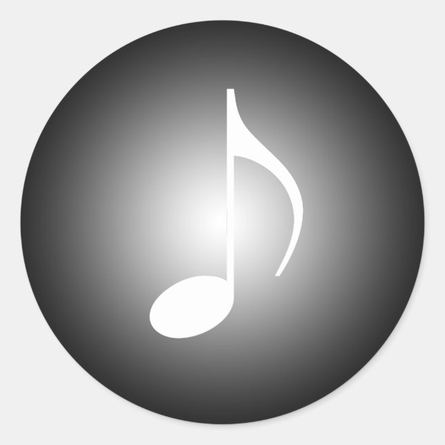 Adesivo Black and White Musical 8ª Nota (Frente)