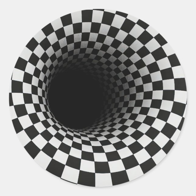 Adesivo Black and White Optical Illusion Tunnel (Frente)