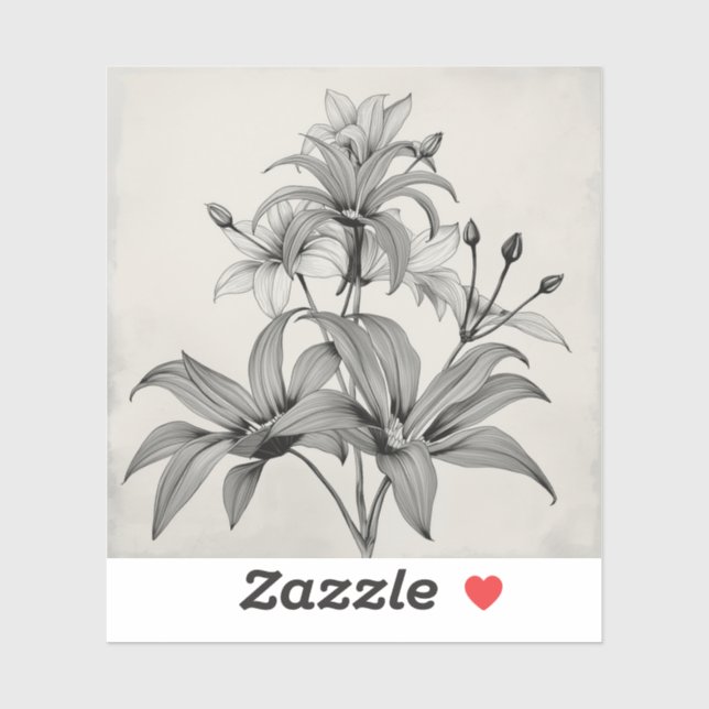 Adesivo black and white outline art of endangered plant  (Folha)