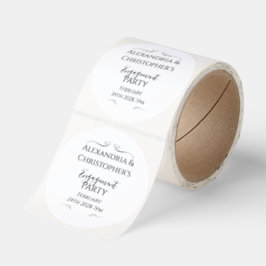 Adesivo Black and White Script Minimal Engagement Party